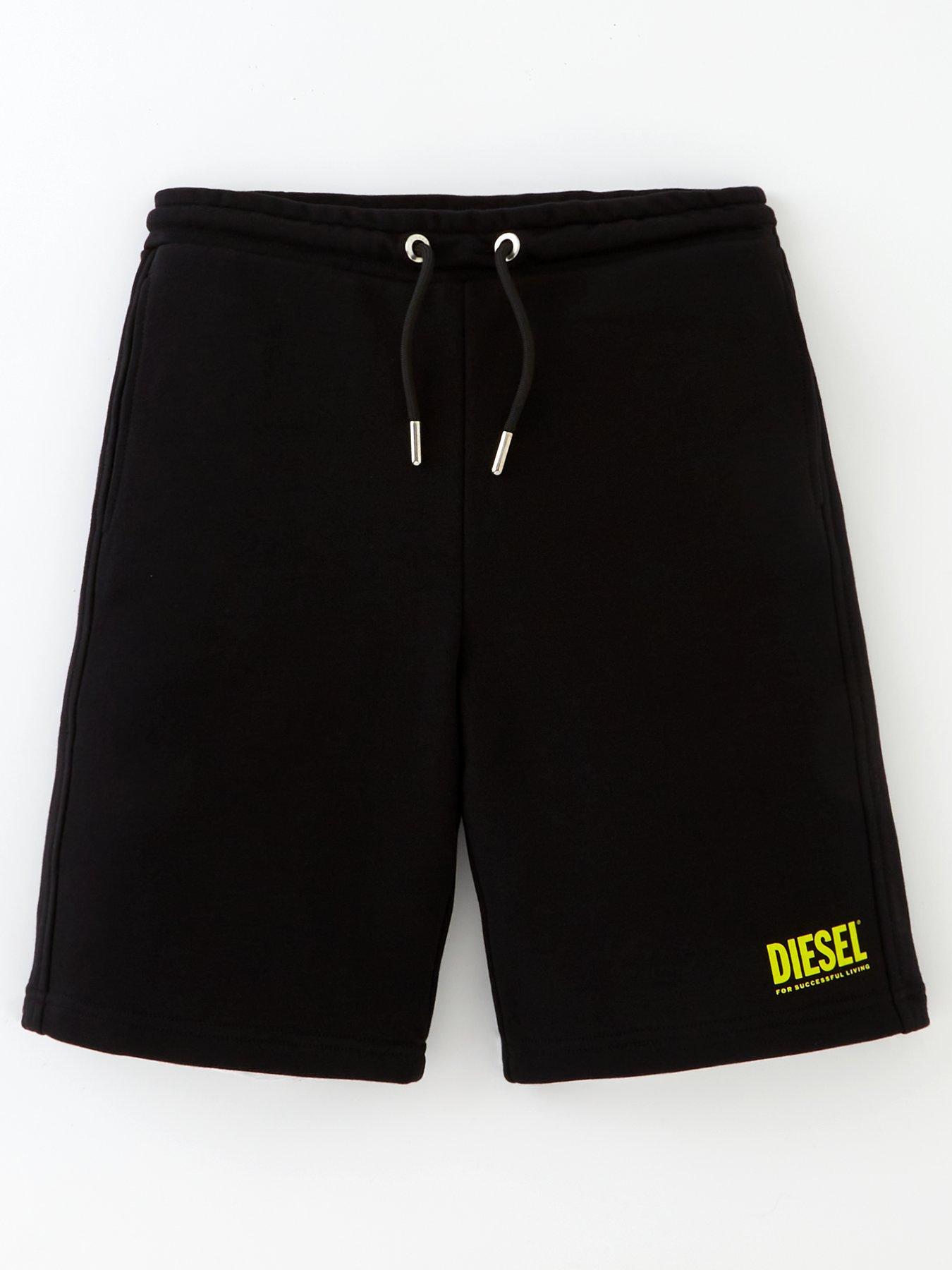 front image of diesel-boys-logo-jog-shorts-black