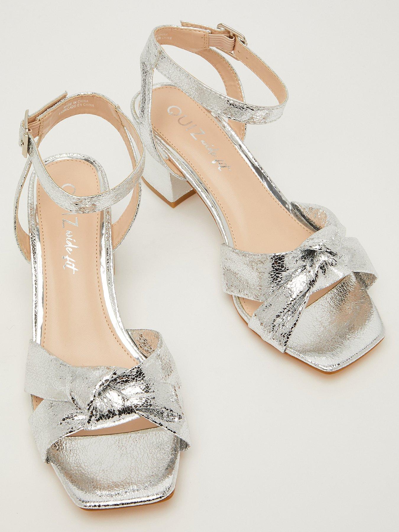 Quiz wide fit silver hot sale sandals