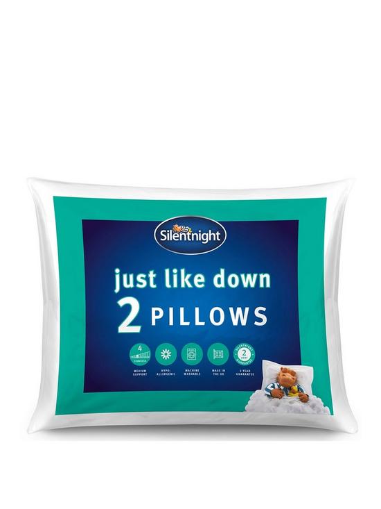 front image of silentnight-just-like-down-overlocked-pillow-2-pack-white
