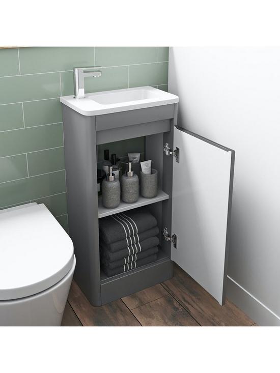 stillFront image of mode-bathrooms-by-victoria-plum-de-gale-compact-grey-floorstanding-vanity-unit-left-hand-with-close-coupled-toilet