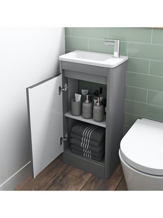 stillFront image of mode-bathrooms-by-victoria-plum-de-gale-compact-grey-floorstanding-vanity-unit-right-hand-with-close-coupled-toilet