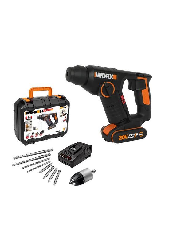 front image of worx-wx3943-20v18mm-cordless-rotary-hammer