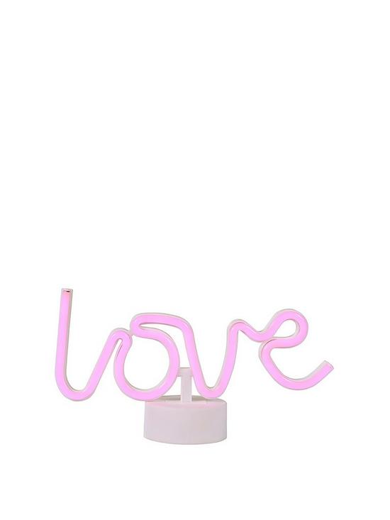 front image of glow-neon-love-table-lamp
