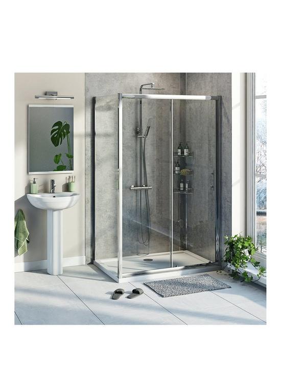 front image of orchard-bathrooms-by-victoria-plum-kemp-6mm-sliding-shower-enclosure-with-tray-shower-and-waste-1000-x-800