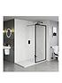  image of orchard-bathrooms-by-victoria-plum-cooper-matt-black-framed-walk-in-shower-enclosure-with-lightweightnbsptray-and-waste-1400-x-900