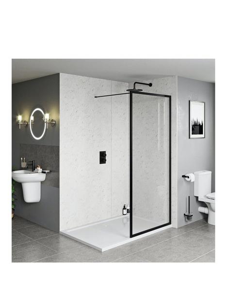 orchard-bathrooms-matt-black-framed-walk-in-shower-enclosure-with-stone-resin-tray-and-waste-1200-x-800