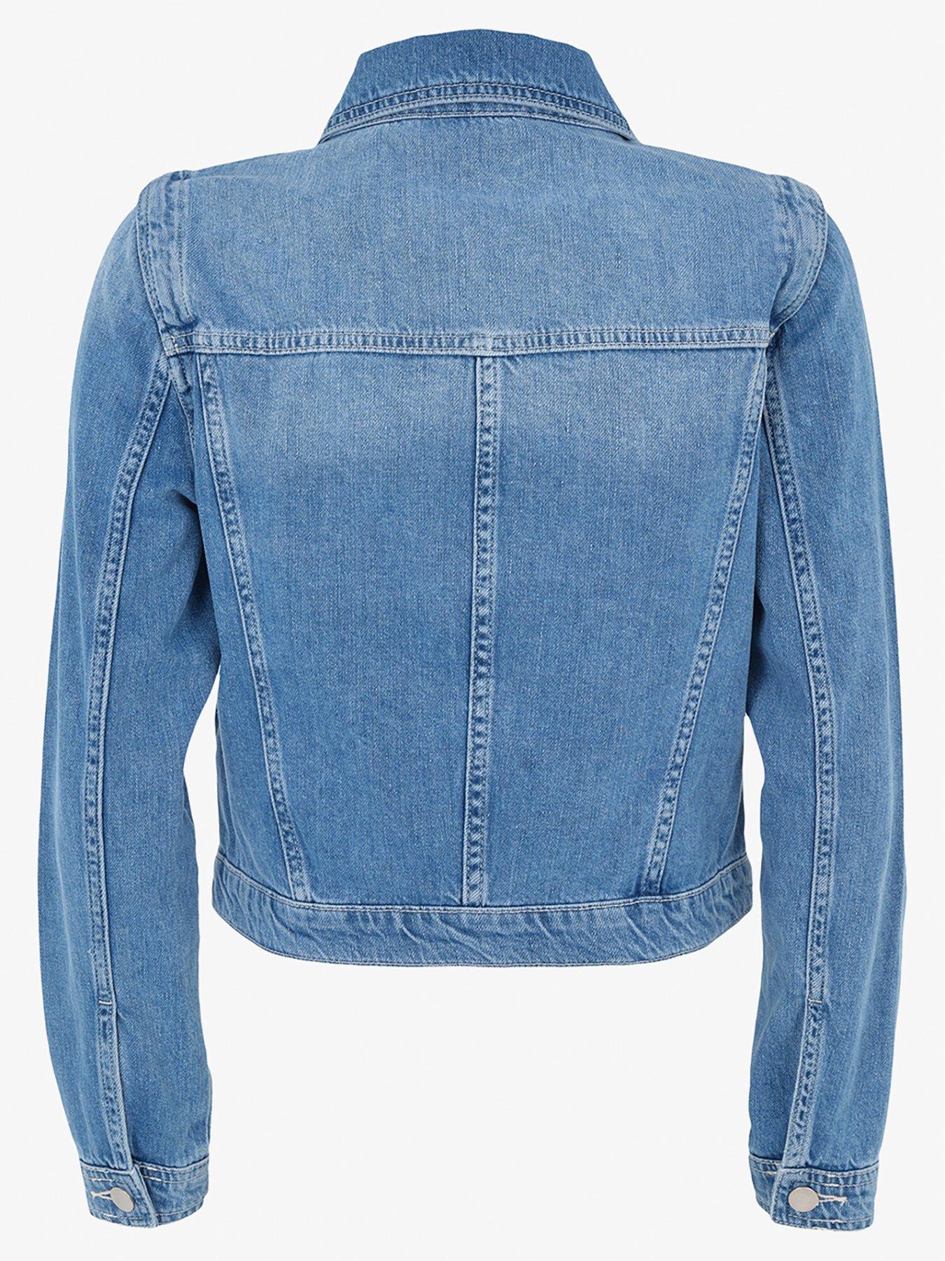 Ladies fitted hot sale denim jacket