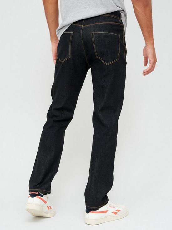 stillFront image of very-man-straight-black-raw-jean-with-stretch-black