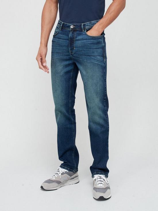 front image of very-man-straight-fit-dark-vintage-jean-dark-wash