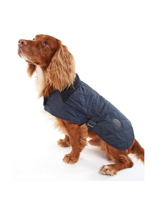 front image of barbour-quilted-dog-coat-small