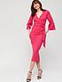  image of v-by-very-tie-side-pencil-midi-dress-pink