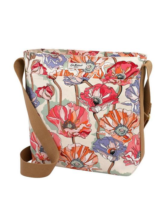 front image of cath-kidston-summer-poppy-midscale-zipped-messenger-bag-pinkcream