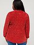  image of v-by-very-curve-plong-sleeve-plisse-frill-amp-tie-collar-top-ndash-redp