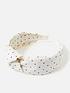  image of accessorize-tan-spot-wide-knot-alice-band