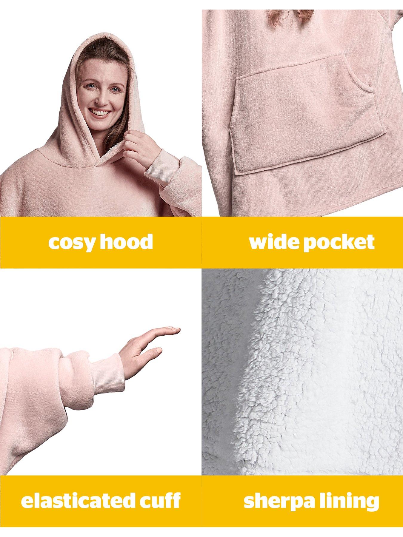  image of silentnight-oversized-fleecenbsphoodie-blush