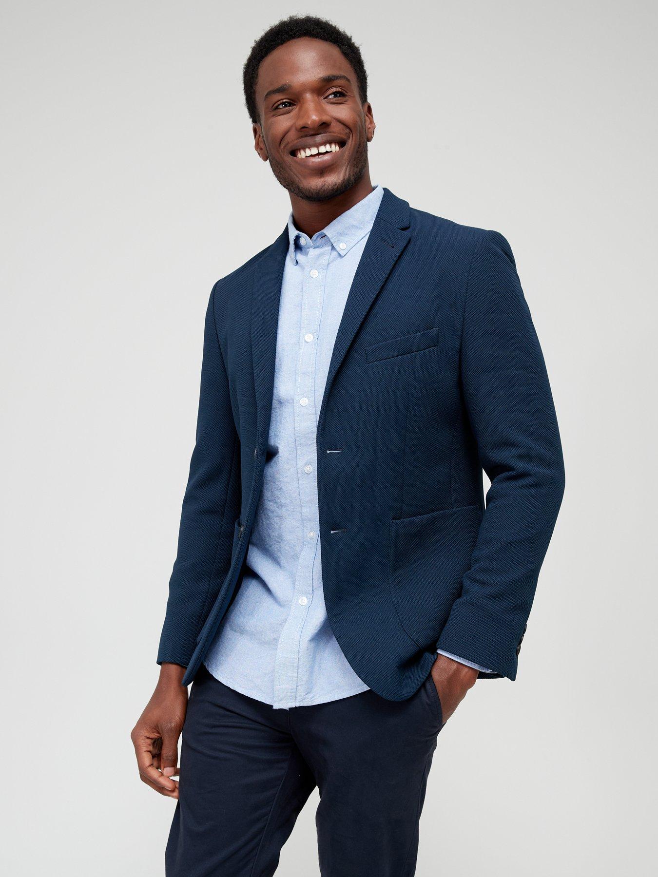 Mens navy sale jersey blazer