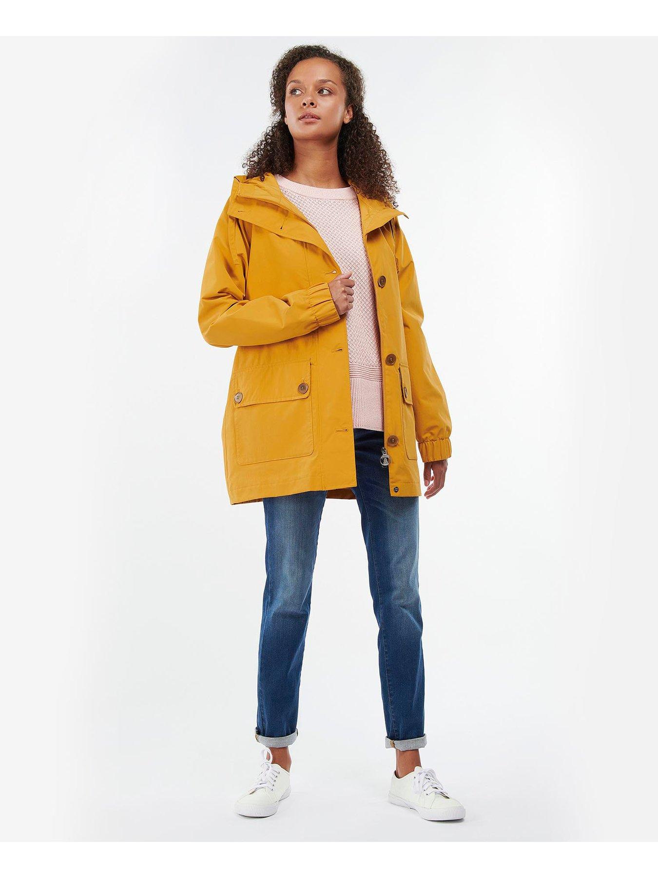 mustard yellow waterproof coat