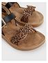  image of new-look-wide-fit-stone-leopard-print-2-part-flatform-sandals