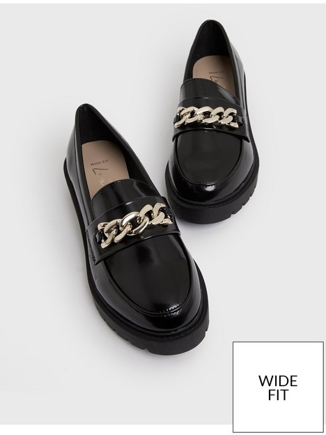 new-look-wide-fitnbspchain-chunky-cleated-loafers-black