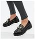  image of new-look-wide-fitnbspchain-chunky-cleated-loafers-black