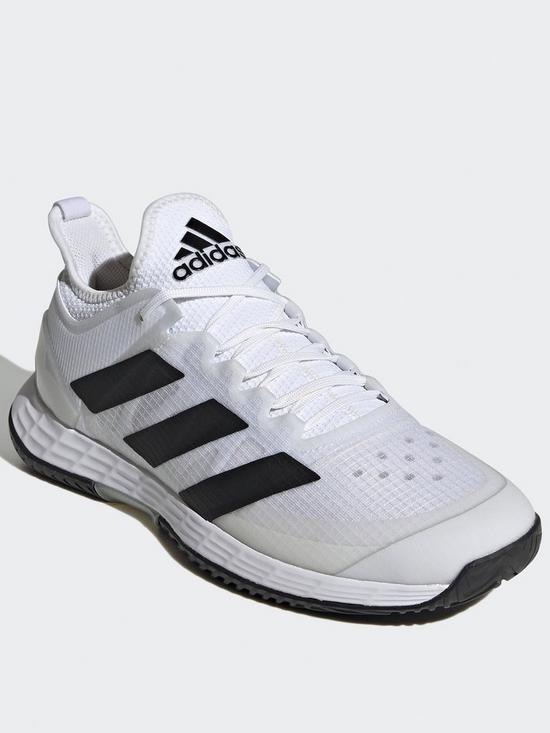 front image of adidas-adizero-ubersonic-4-tennis-shoes-whiteblack