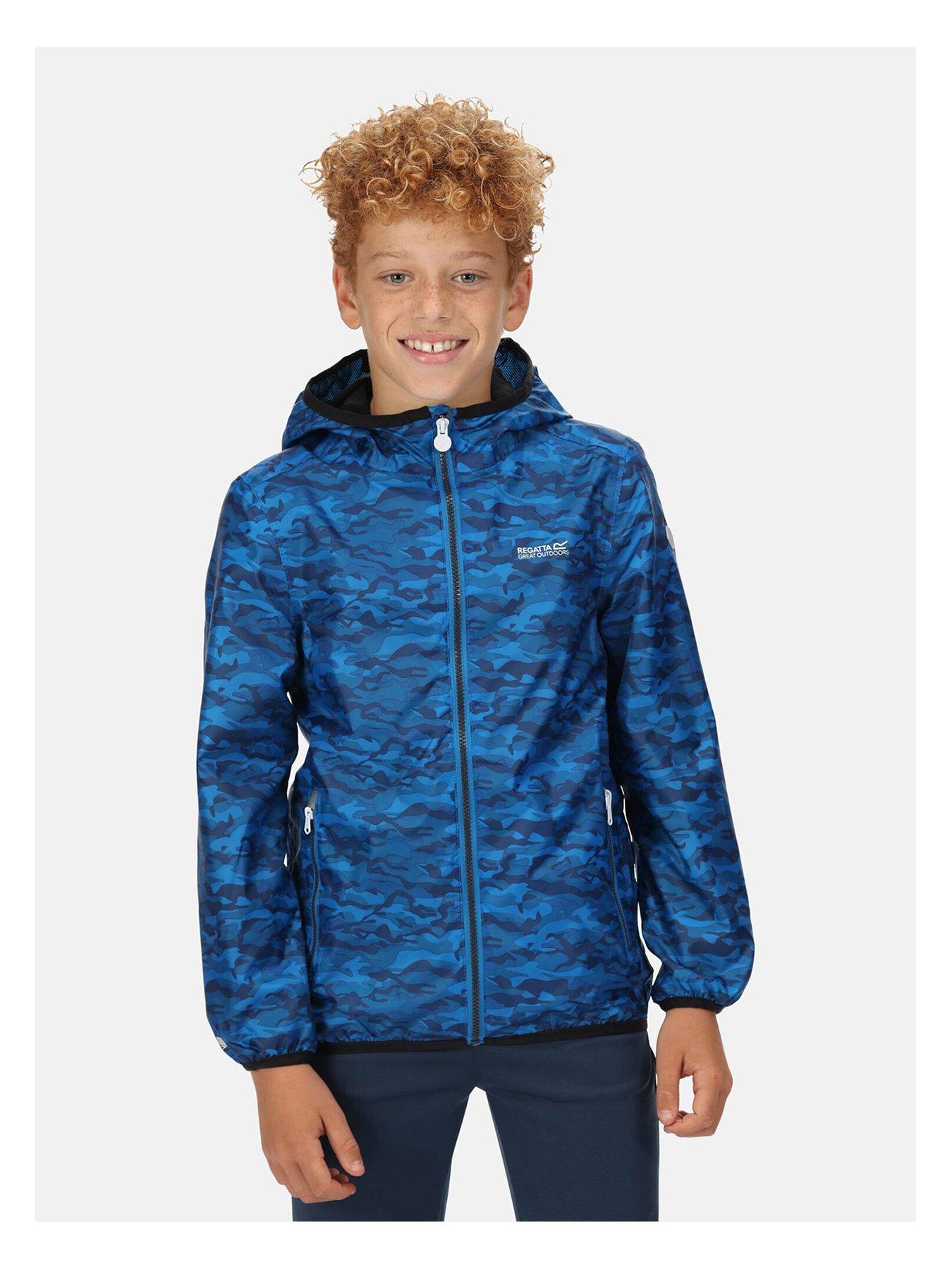 Regatta Kids Blue Camo Lever Waterproof 