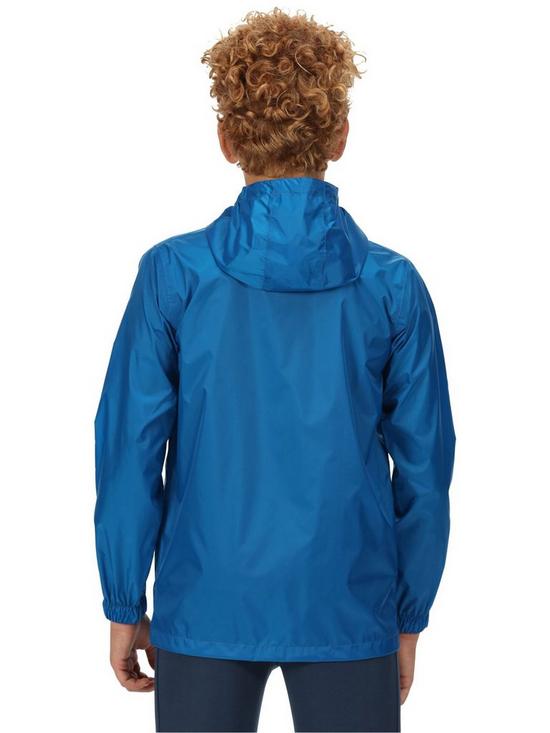 stillFront image of regatta-kids-pack-it-iii-waterproof-jacket-blue