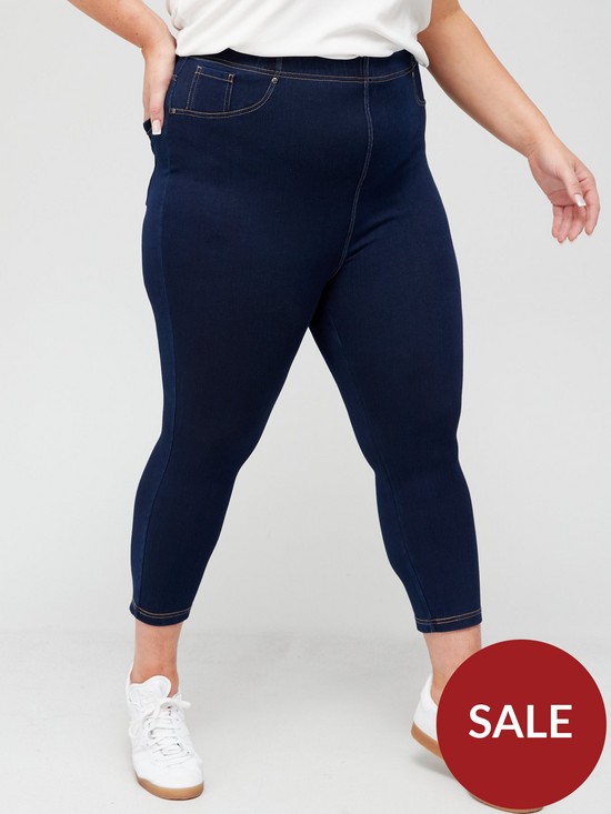 front image of v-by-very-curve-jersey-croppednbspjeggings-indigo