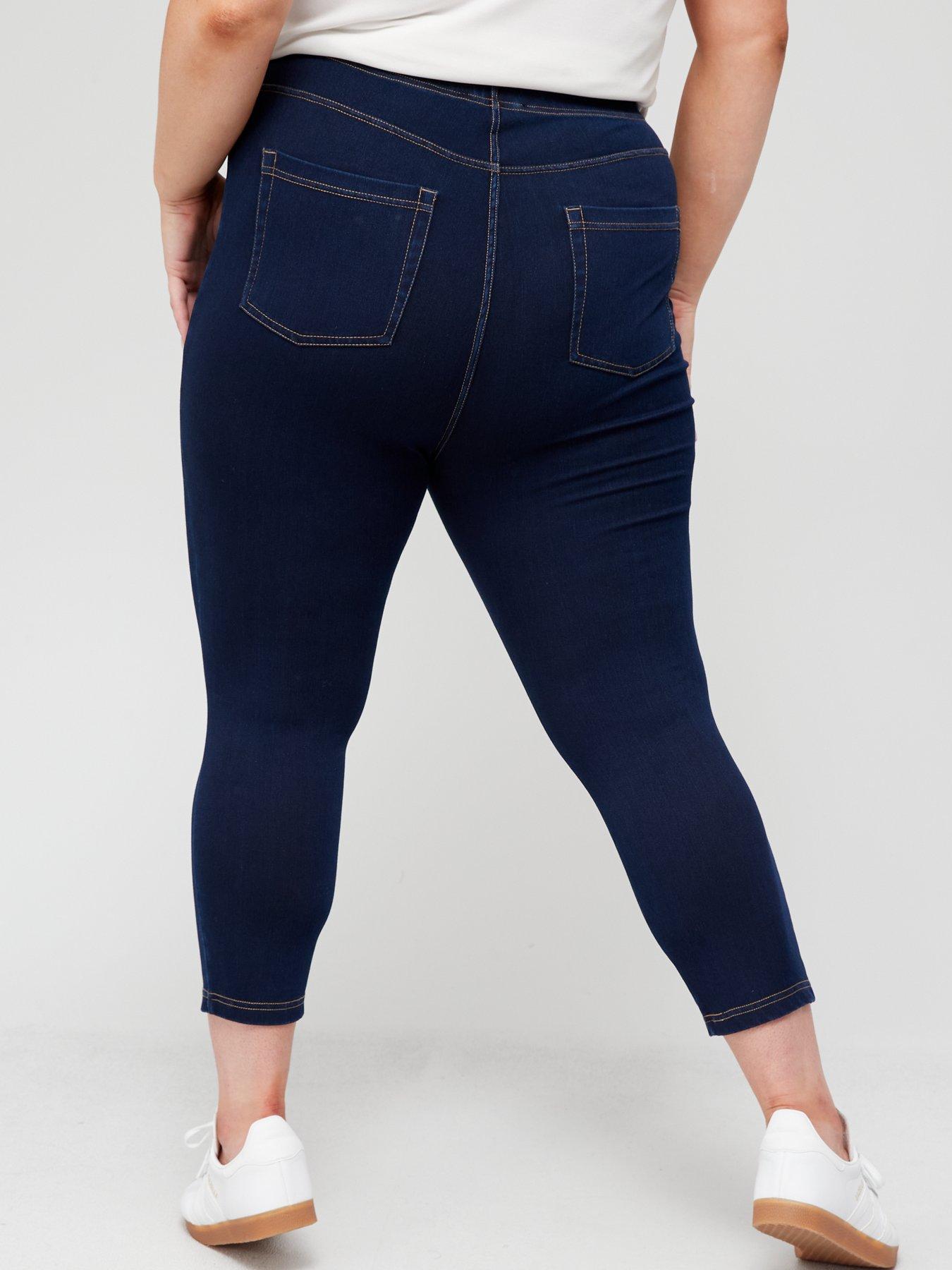 stillFront image of v-by-very-curve-jersey-croppednbspjeggings-indigo