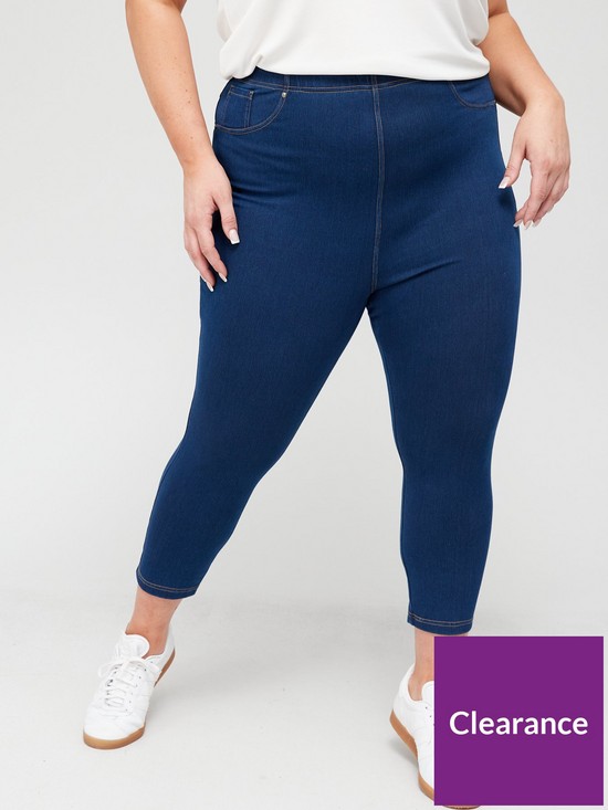 front image of v-by-very-curve-jersey-croppednbspjeggings-mid-wash