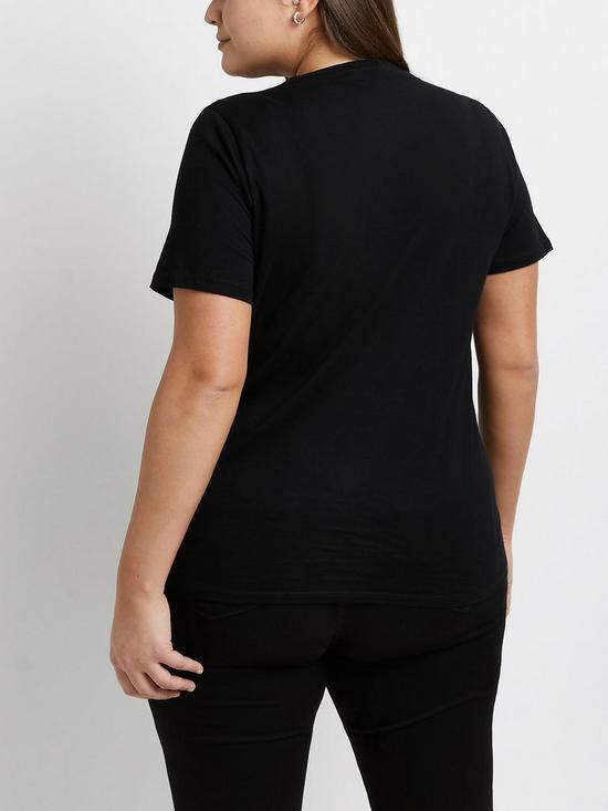 stillFront image of ri-plus-animal-print-graphicnbspheart-t-shirt-black
