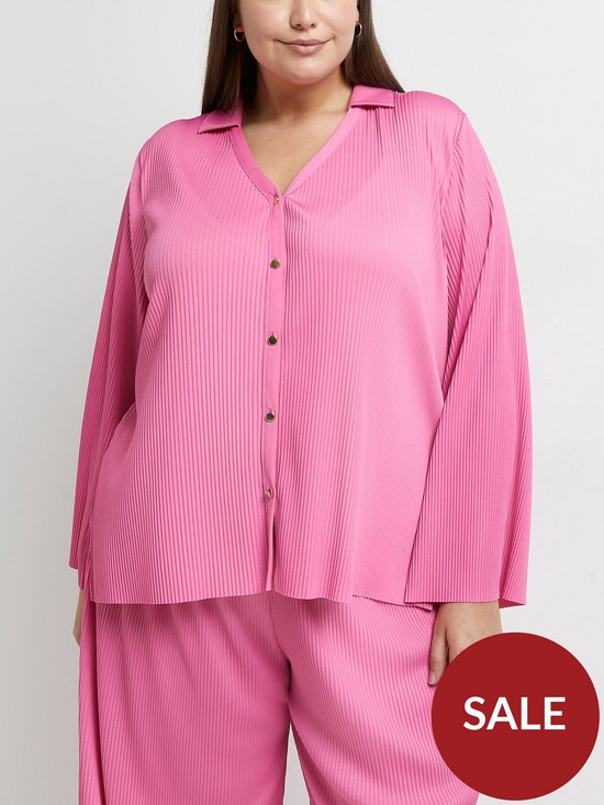 front image of ri-plus-pleated-shirt-pink
