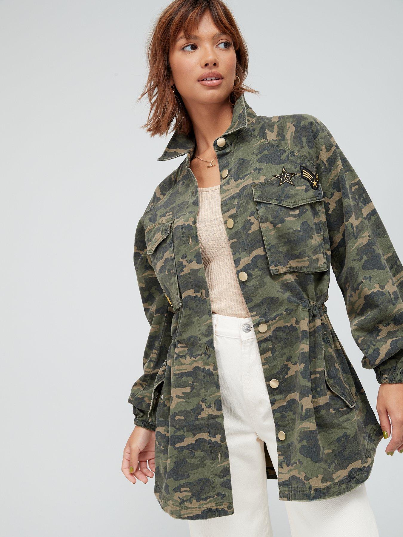 river island camo jacket womens