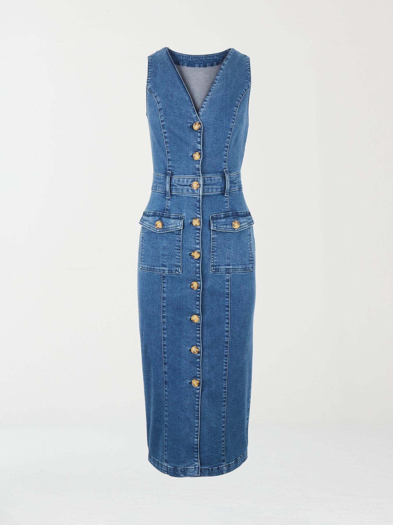 michelle keegan blue denim dress