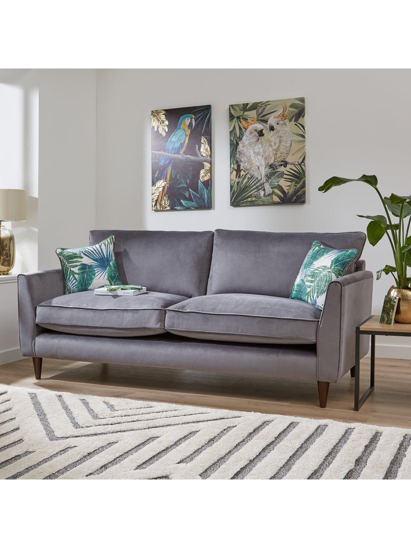 undefined Pasha Fabric 3 Seater Sofa - Made in the UK