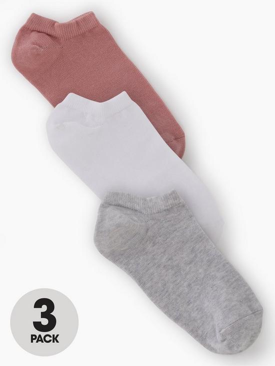 front image of everyday-3-pack-trainer-liner-socks-multi