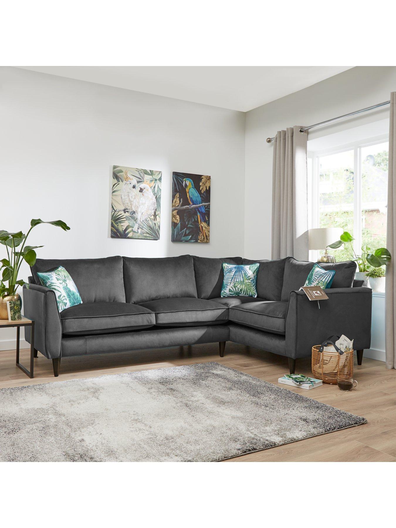 undefined Pasha Small Fabric Right Hand Chaise Sofa - Made to order in the UK