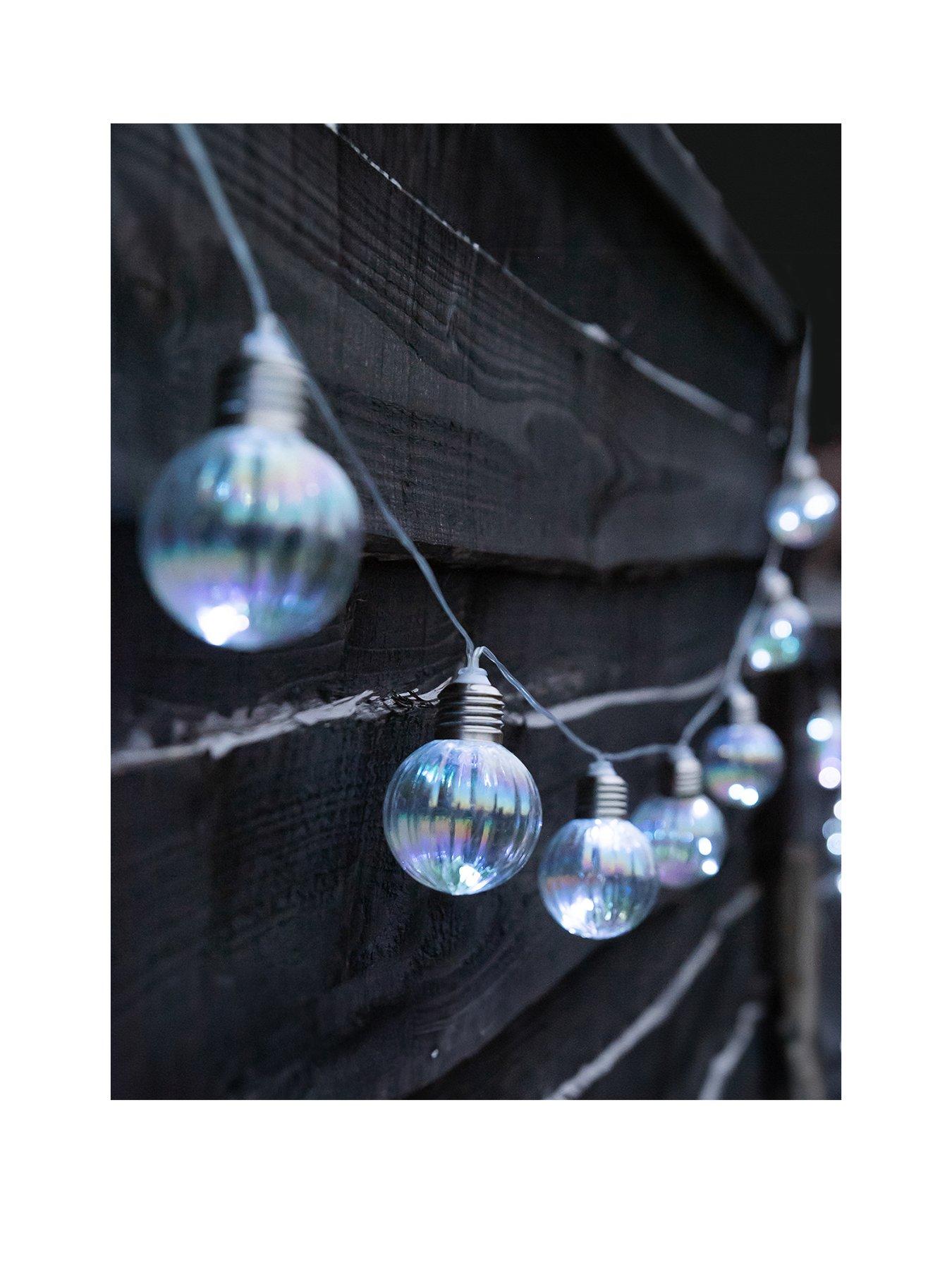 iridescent solar string lights