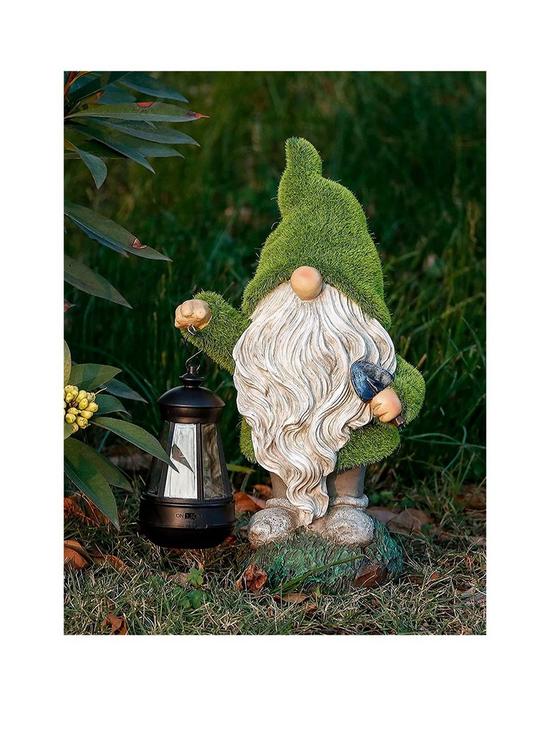 front image of gardenwize-gnome-solar-light-with-lantern