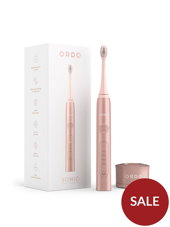 front image of ordo-sonic-electric-toothbrush-rose-gold--nbsp4-brush-modesnbspclean-white-massage-amp-sensitive