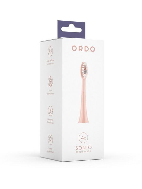 front image of ordo-sonic-brush-headsnbsp4-pack-rose-gold