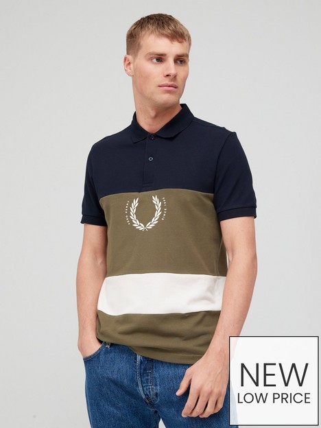 fred-perry-printed-colour-block-polo-shirt