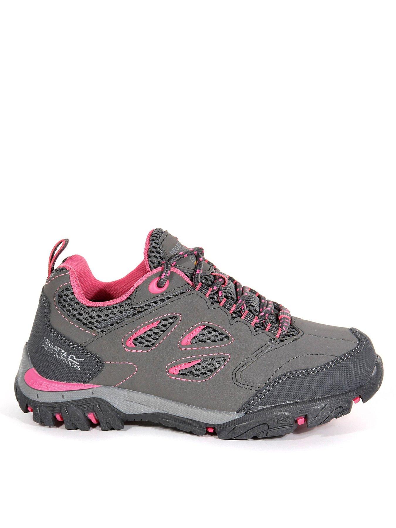 undefined Junior Holcombe Waterproof Low-Cut Walking Boot - Grey/Pink
