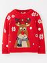  image of mini-v-by-very-boys-christmas-jumper-red
