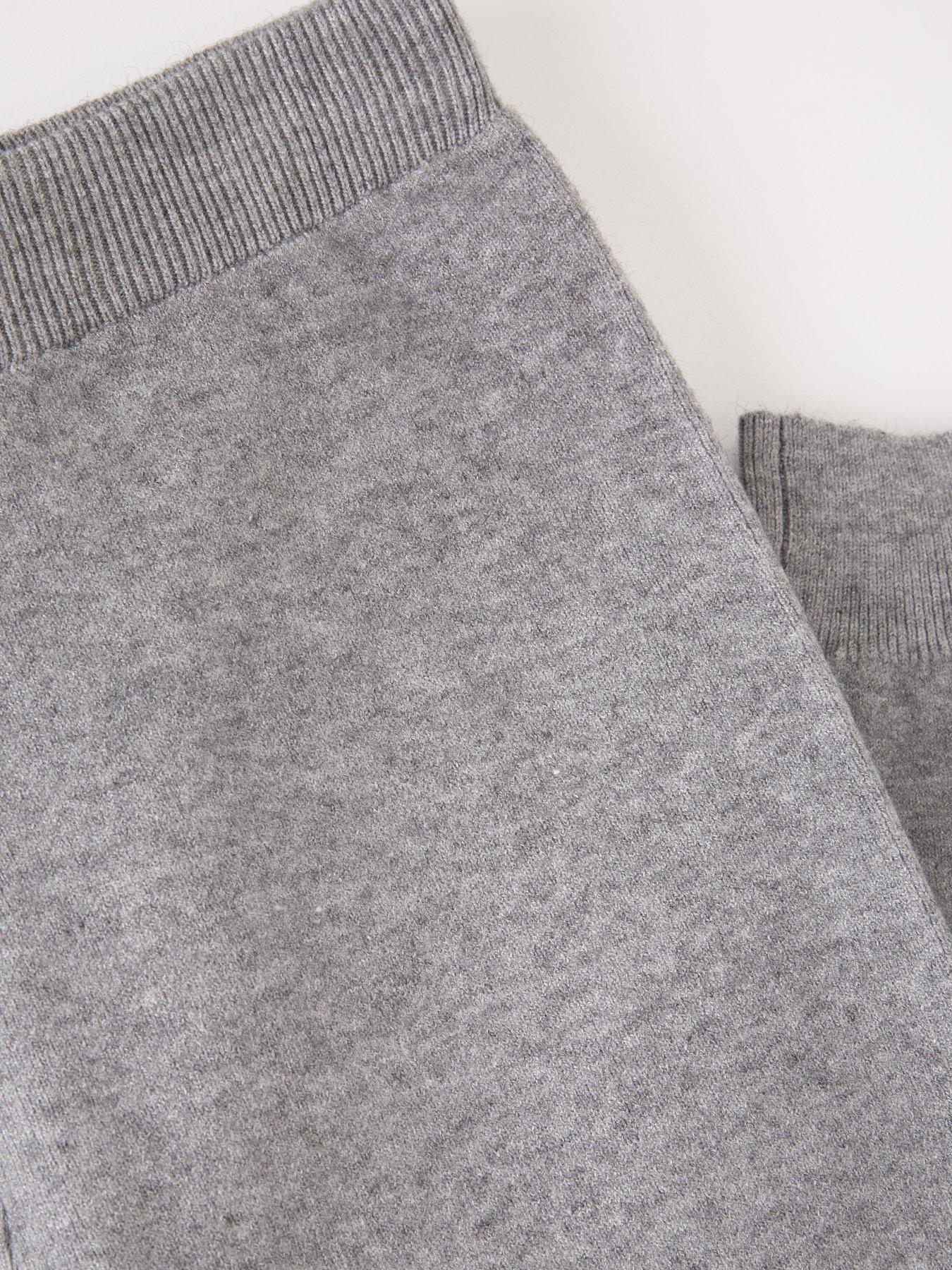  image of v-by-very-girls-knitted-hoodie-and-jogger-set-grey