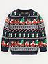  image of mini-v-by-very-boys-christmas-fairisle-train-knitted-jumpernbsp--navy
