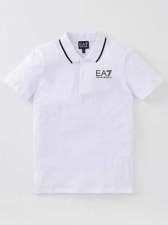 front image of ea7-emporio-armani-boys-core-id-jersey-polo-shirt-white