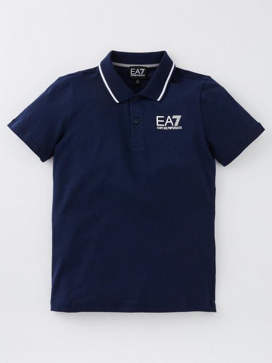front image of ea7-emporio-armani-boys-core-id-jersey-polo-shirt-navy