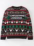  image of v-by-very-boys-christmas-gaming-knit-black