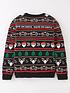  image of v-by-very-boys-christmas-gaming-knit-black